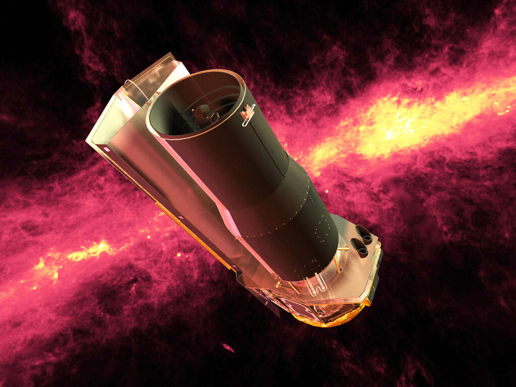 Художнє зображення космічного телескопа «Spitzer». Джерело: www.spitzer.caltech.edu