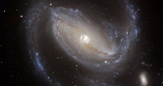 Спіральна галактика з перемичкою NGC 1097 з ядерним диском у центрі