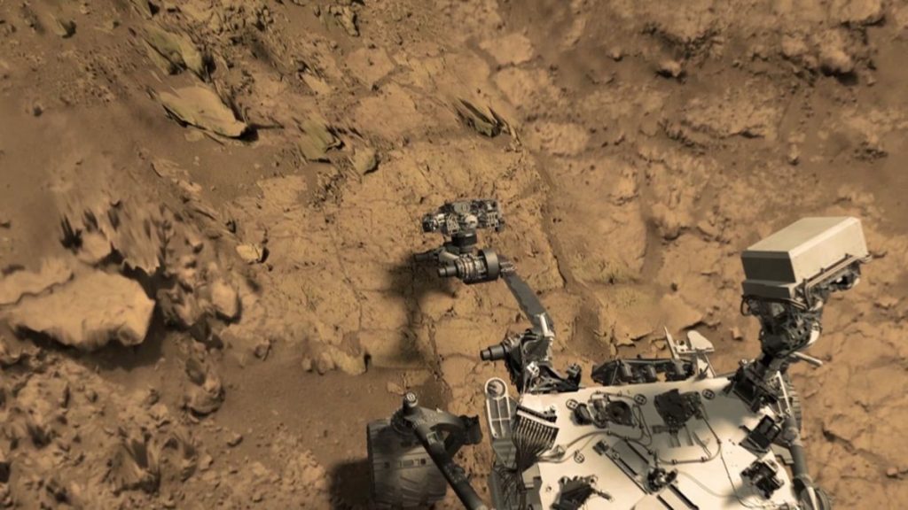 Марсохід Curiosity бурить марсіанську породу