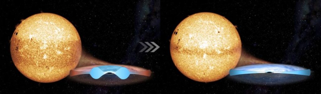 Художня ілюстрація диска довкола чорної діри в системі MAXI J0637&minus;430